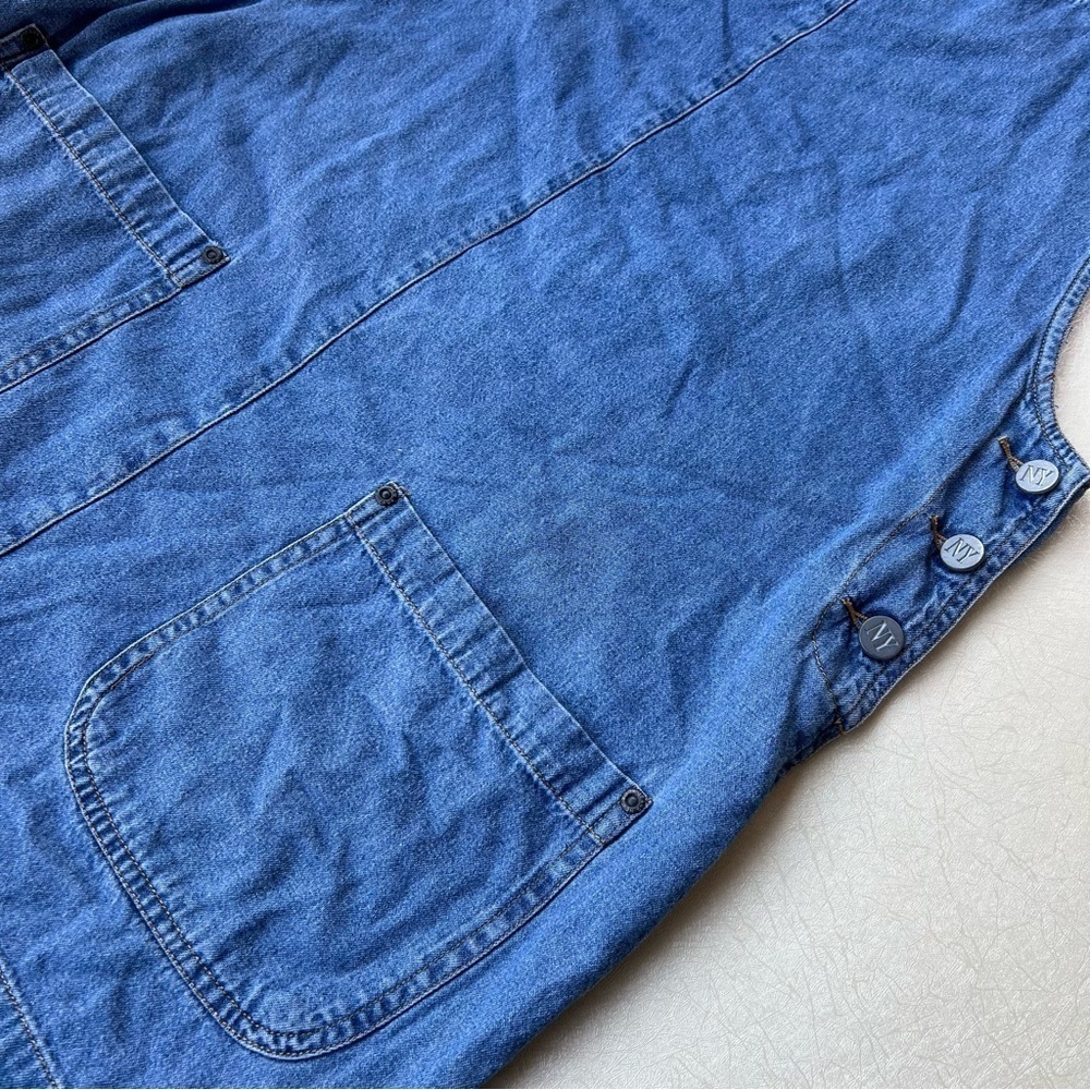 Vintage  NY Jeans 100% Cotton Denim Overall Dress Women Size L - Picture 4 of 7